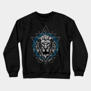 Lion / Urban Streetwear / White Lion and Ornaments Crewneck Sweatshirt